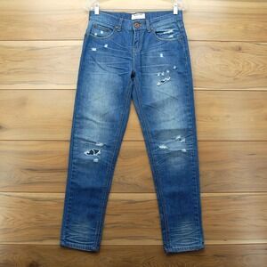 One Teaspoon Awesome Baggies Jeans Womens 25 Blue Distressed Relaxed‎ Fit Denim
